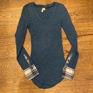 Free People Lou Flannel Thermal RARE